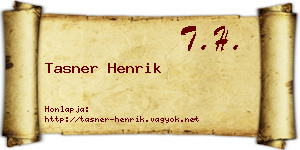 Tasner Henrik névjegykártya